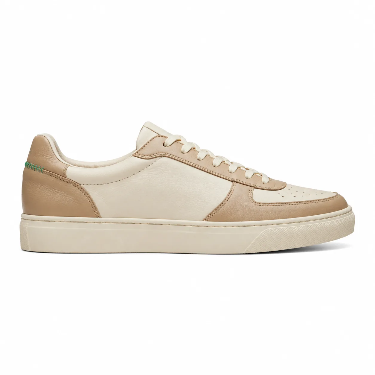 Retro Two-Tone in cream / tan, side profile